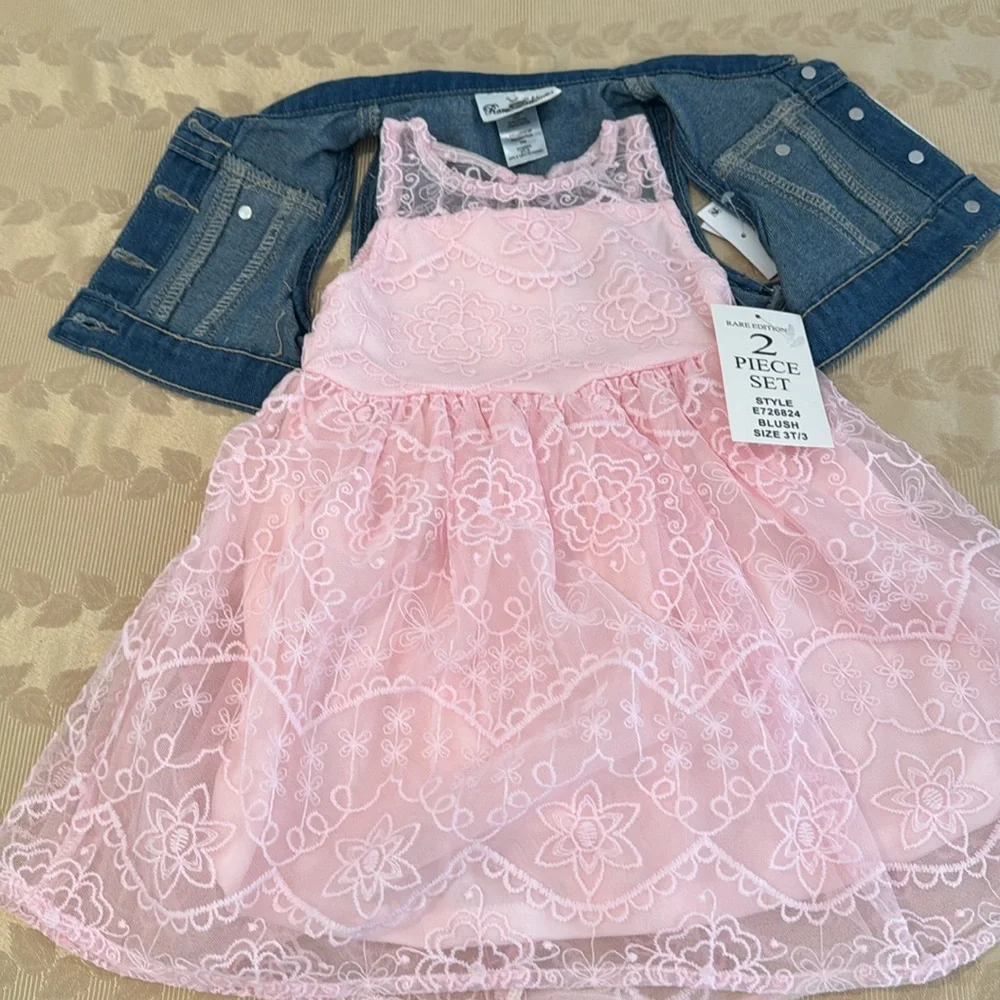 Rare Editions 2 Piece Vest & Dress. Size 3T